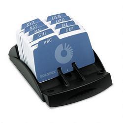 Rolodex Corporation Petite® Open Card File, 250 2 1/4 x 4 Cards/9 Guides, Black Plastic