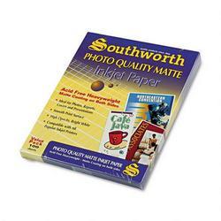 Southworth Company Photo Quality Matte Ink Jet Paper, Bright White, 36 lb., 8 1/2x11, 100 Sheets/Pack