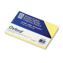 Esselte Pendaflex Corp. Plain Index Cards, 5 x 8, Canary, 100 Cards/Pack