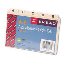 Smead Manufacturing Co. Plain Self Tab A Z Manila Card Guides, 4 x 6, 1/5 Tab Cut, 25/Set