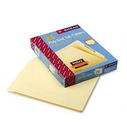 Smead Manufacturing Co. Poly End Tab File Folders, Letter, Straight Cut, Manila Color, 24 per Box