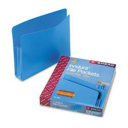 Smead Manufacturing Co. Poly File Pockets, Letter, 3 1/2 Expansion, Blue, 4/Box