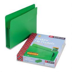 Smead Manufacturing Co. Poly File Pockets, Letter, 3 1/2 Expansion, Green, 4/Box