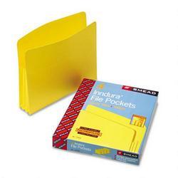 Smead Manufacturing Co. Poly File Pockets, Letter, 3 1/2 Expansion, Yellow, 4/Box