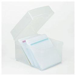 INNOVERA Polypropylene CD/DVD Storage Box, Stores Up to 100 CDs/DVDs, Clear