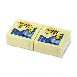 3M Post it® 3 x 3 Pop Up Note Pad Refills, Lined, Canary Yellow, 6/Pack