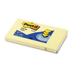 3M Post it® 3 x 5 Pop Up Note Pad Refill, 100 Sheets/Pad, Canary Yellow