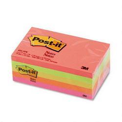 3M Post it® Neon Color Note Pads, 3 x 5 Size, 5 Pads/Pack