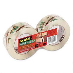 3M Premium, Clear Mailing & Storage Tape, 48mm x 100m, 3 Core, 2 Rolls/Pack