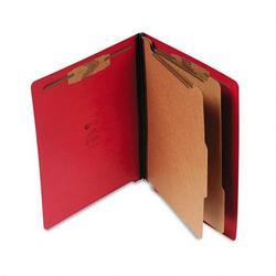 S And J Paper/Gussco Manufacturing Pressboard End Tab Recyc. Class. Folder, Letter, Ruby Red, 6 Sections