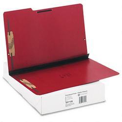S And J Paper/Gussco Manufacturing Pressboard Folios with 2 Fasteners & Elastic Closure, Legal, Executive Red, 15/Box