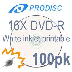 Bastens Prodisc 16X DVD-R white inkjet printable to hub in shrink wrap