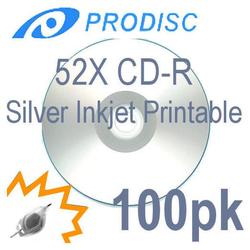 Bastens Prodisc 52X 80min CD-R silver inkjet printable to hub in shrink wrap