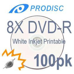 Bastens Prodisc 8X DVD-R white inkjet hub printable in 50 pc/shrink wrap