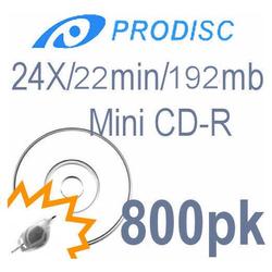 Bastens Prodisc Mini CD-R white inkjet hub printable 22min/192mb/24x with sleeves
