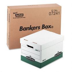 Fellowes R KIVE® Storage Box, 12 x 10 x 15, Letter/Legal Size, White/Green, 12/Ct