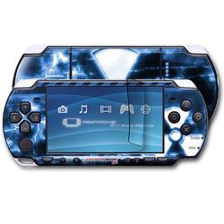 WraptorSkinz Radioactive Blue Skin and Screen Protector Kit fits Sony PSP Slim