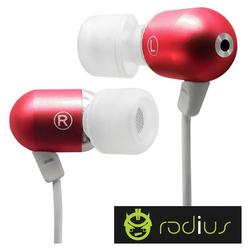 Radius Atomic Bass Earphones Designed to Fit All Size Ears Comfortably and Secure. Superb Audio Fidelity and Bass Response Maroon