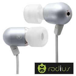 Radius Atomic Bass Earphones Designed to Fit All Size Ears Comfortably and Secure. Superb Audio Fidelity and Bass Response Silver