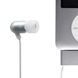 Radius Atomic Straps Neckstrap Earbuds Designed for 3G iPod Nano with Superb Bass Response - Silver