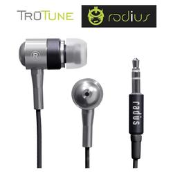 Radius Tru-Tune Ultra-light Aluminum Earbuds W/ Noise Isolation, iPhone Compatible - Matches 3G Black Nano