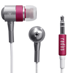 Radius Tru-Tune Ultra-light Aluminum Earbuds W/ Noise Isolation, iPhone Compatible - Matches 3G Red Nano