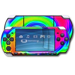 WraptorSkinz Rainbow Swirls Skin and Screen Protector Kit fits Sony PSP Slim