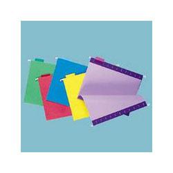 Universal Office Products Recycled Assorted Bright Color Hanging File Folders, Legal Size, 1/5 Cut, 25/Box