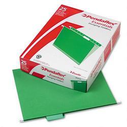 Esselte Pendaflex Corp. Recycled Colored Hanging File Folders, Letter, 1/5 Cut, Bright Green, 25/Box