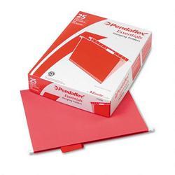 Esselte Pendaflex Corp. Recycled Colored Hanging File Folders, Letter, 1/5 Cut Tabs, Red, 25/Box