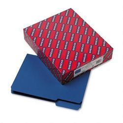 Smead Manufacturing Co. Recycled Interior File Folders, 3/4 Capacity, Letter, 1/3 Cut, Navy, 100/Bx