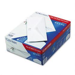 Westvaco Recycled White Business Envelopes, Gummed Flap, #10, 4 1/8 x 9 1/2, 500/Box