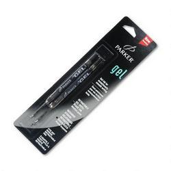 Parker Pen Company/Sanford Ink Company Refills for Parker Gel Ink Rollerball Pens, Medium Point, Black Ink, 2/Pack