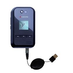 Gomadic Retractable USB Cable for the Kyocera E2000 with Power Hot Sync and Charge capabilities - Br