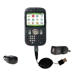 Gomadic Retractable USB Hot Sync Compact Kit with Car & Wall Charger for the HTC CDMA PDA Phone - Br