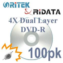 Bastens Ritek RiData 4X DVD-R dual layer shiny in 100pc shrink wrap