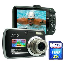 SVP Xthinn 737 Black - 7 Mega Pixels Digital Camera/ Video Recorder/ CCD Sensor/ 3X Optical Zoom + 1 (X737B1GB)