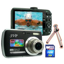 SVP Xthinn 737 Black - 7 Mega Pixels Digital Camera/ Video Recorder/ CCD Sensor/ 3X Optical Zoom + M (X737B1GBTRI)