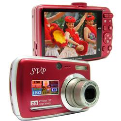 SVP Xthinn 737 Red - 7 Mega Pixels Digital Camera/ Video Recorder/ CCD Sensor/ 3X Optical Zoom