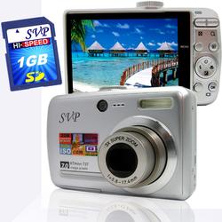 SVP Xthinn 737 Silver - 7 Mega Pixels Digital Camera/ Video Recorder/ CCD Sensor/ 3X Optical Zoom + (X737S1GB)