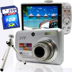 SVP Xthinn 737 Silver - 7 Mega Pixels Digital Camera/ Video Recorder/ CCD Sensor/ 3X Optical Zoom + (X737S1GBTRI)