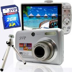 SVP Xthinn 737 Silver - 7 Mega Pixels Digital Camera/ Video Recorder/ CCD Sensor/ 3X Optical Zoom + (X737S2GBTRI)