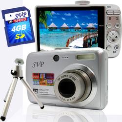 SVP Xthinn 737 Silver - 7 Mega Pixels Digital Camera/ Video Recorder/ CCD Sensor/ 3X Optical Zoom + (X737S4GBTRI)