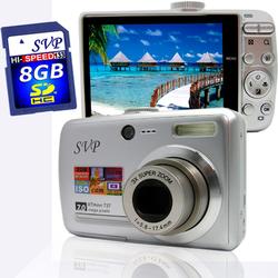 SVP Xthinn 737 Silver - 7 Mega Pixels Digital Camera/ Video Recorder/ CCD Sensor/ 3X Optical Zoom + (X737S8GB)