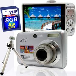 SVP Xthinn 737 Silver - 7 Mega Pixels Digital Camera/ Video Recorder/ CCD Sensor/ 3X Optical Zoom + (X737S8GBTRI)