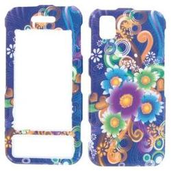 Wireless Emporium, Inc. Samsung Instinct M800 Blue w/Flower Designs Snap-On Protector Case Faceplate