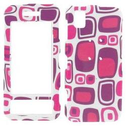 Wireless Emporium, Inc. Samsung Instinct M800 Purple & Pink Boxes Snap-On Protector Case Faceplate
