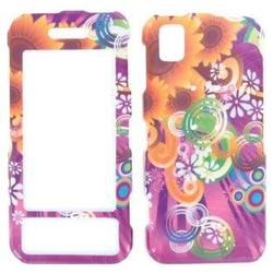 Wireless Emporium, Inc. Samsung Instinct M800 Purple w/Sunflowers Snap-On Protector Case Faceplate