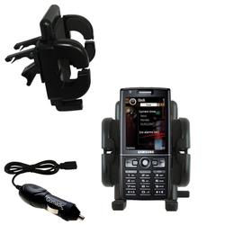 Gomadic Samsung SGH-i550 Auto Vent Holder with Car Charger - Uses TipExchange