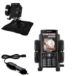 Gomadic Samsung SGH-i550w Auto Bean Bag Dash Holder with Car Charger - Uses TipExchange